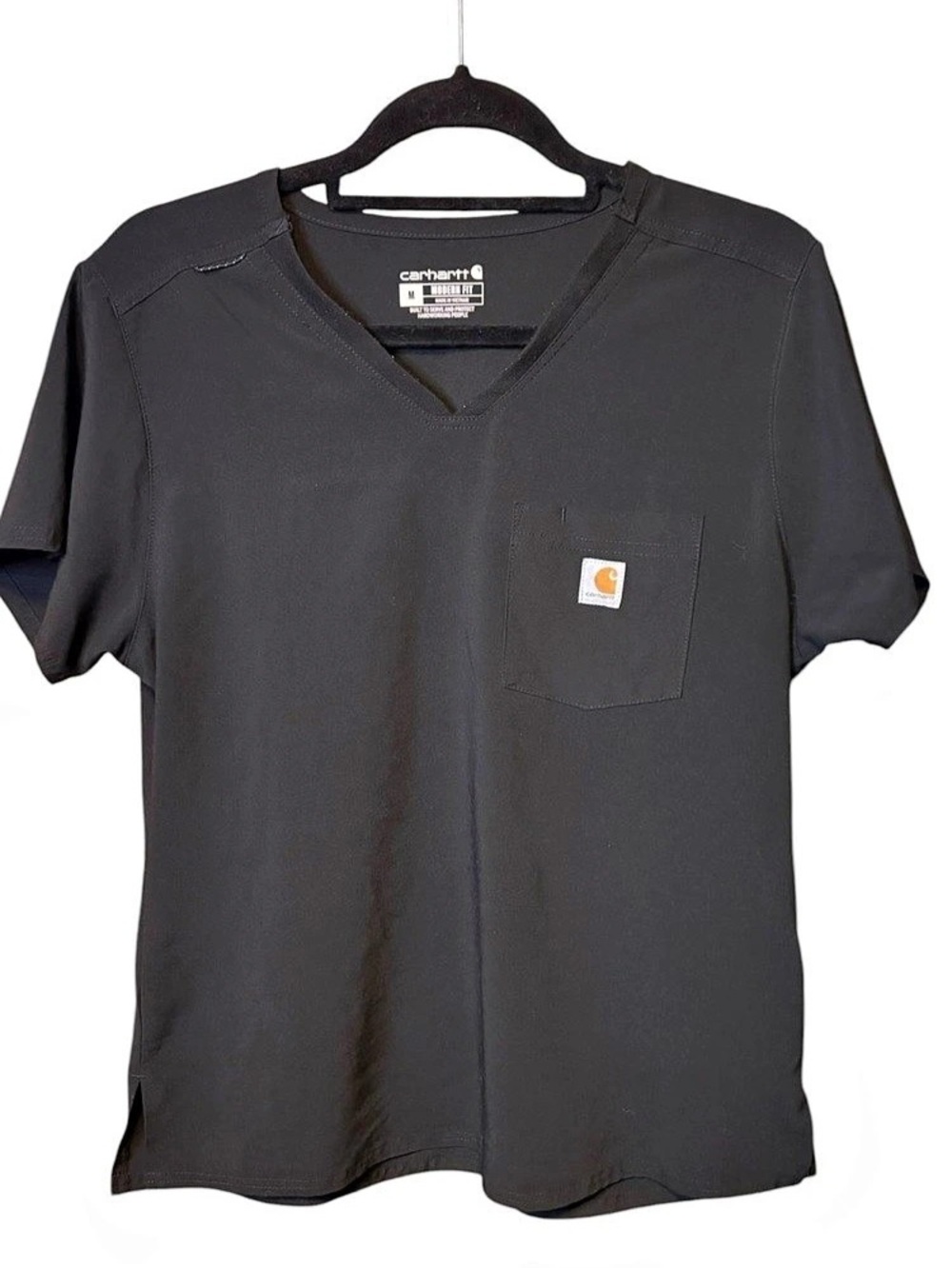 Carhartt Modern Fit Scrub Top Women’s Medium Black V-Neck Workwear